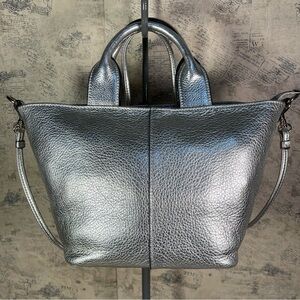 Banana Republic silver leather bag detachable crossbody strap